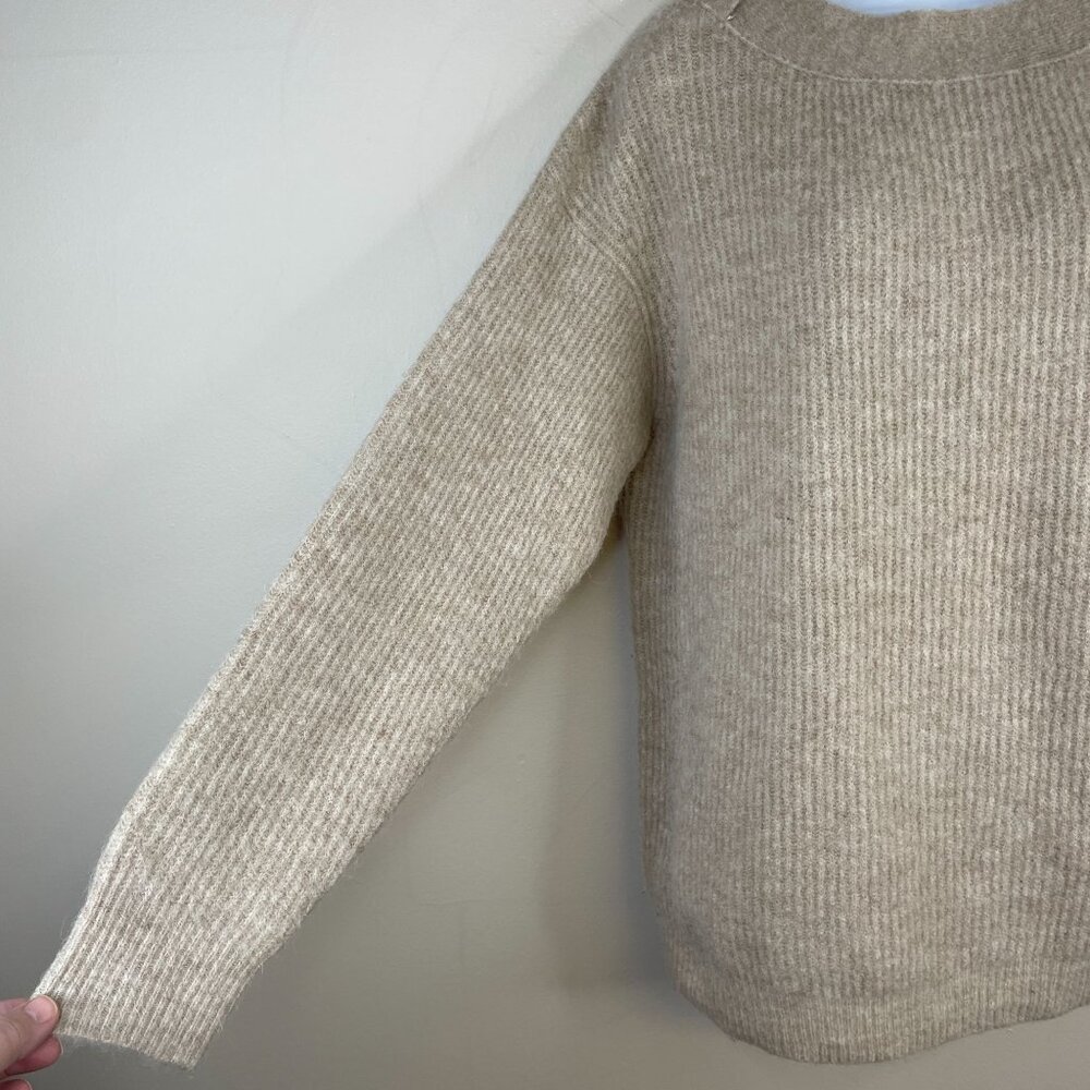Antonio Melani Womens WOOL ALPACA Sweater Size L Beige QUIET LUXURY Neutral - Picture 6 of 11